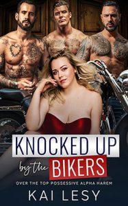 Knocked Up by the Bikers by author Kai Lesy book cover.