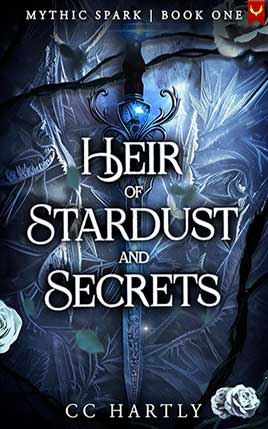 Heir of Stardust and Secrets by author CC Hartly. Book One cover.